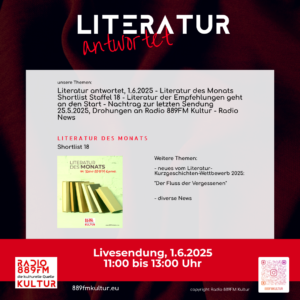 Radio 889FM Kultur, 889FM Kultur, Radio 889FM, die kulturelle Quelle, Literatur antwortet