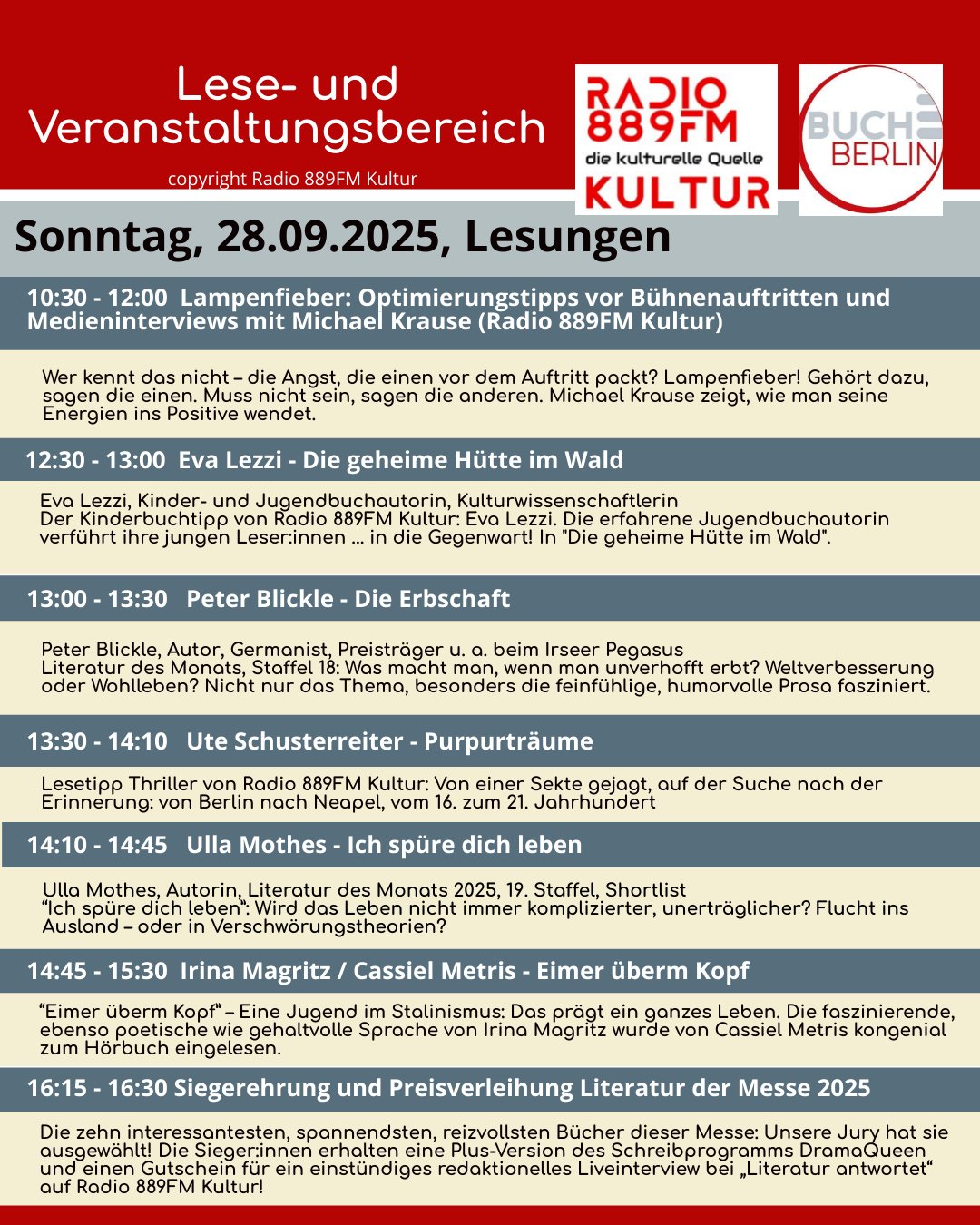 Radio 889FM Kultur, 889FM Kultur, Radio 889FM, die kulturelle Quelle, Literatur antwortet