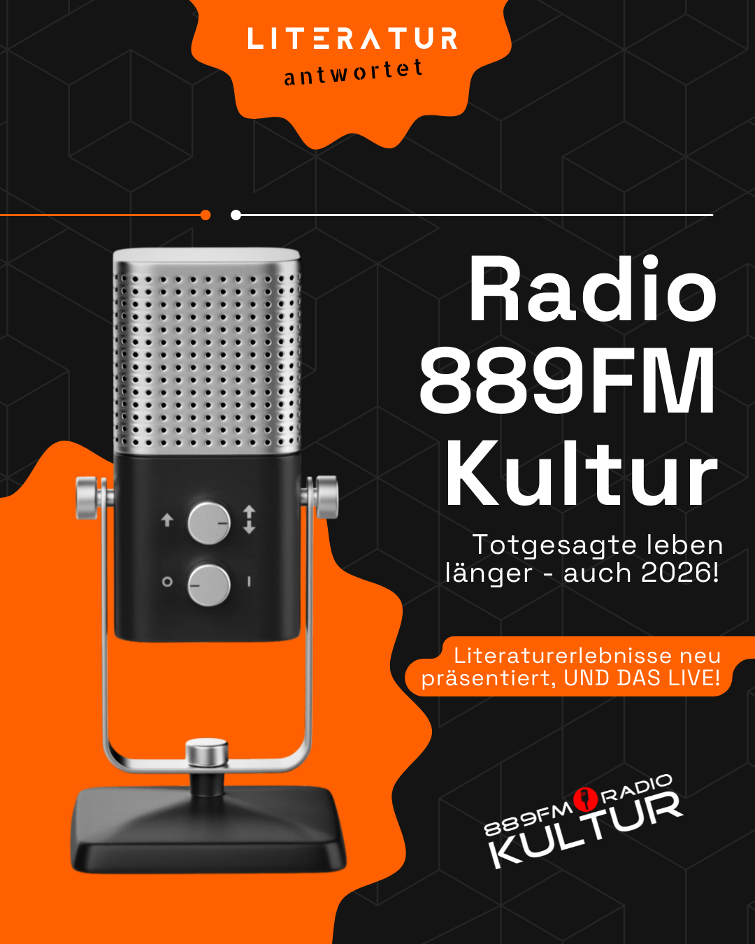 Radio 889FM Kultur, 889FM Kultur, Radio 889FM, die kulturelle Quelle, Literatur antwortet